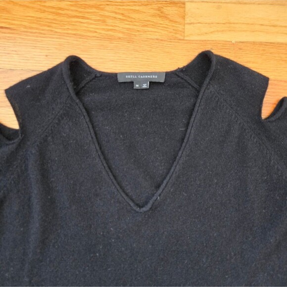 Cashmere caged arms sweater Tyrone size M Cut Out Sleeves Black - Picture 3 of 6